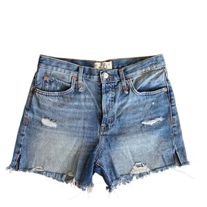 Free People We The Free Makai Distressed High Rise Jeans Shorts 26